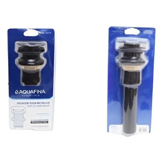 Desague Metalico Largo Push Negro Mate Aquafina