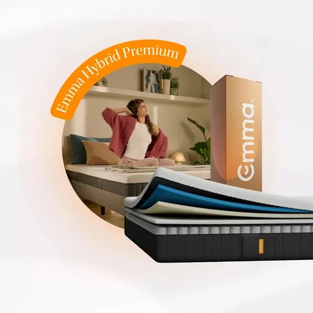 Colchón Emma Hybrid Premium 2 Plazas Blanco/gris