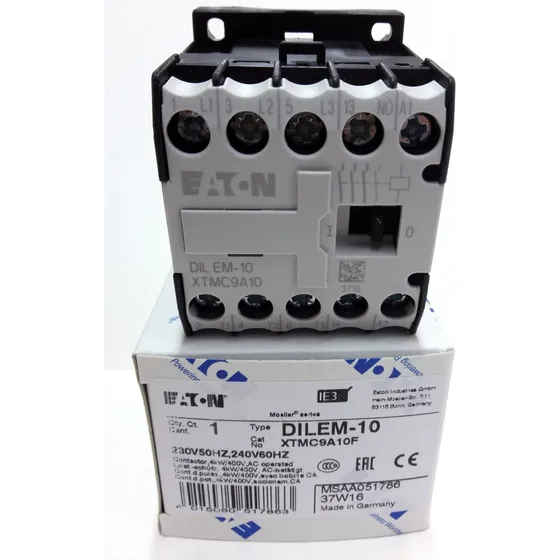 Minicontactor De Potencia 9a 3p1no Bobina 220v Eaton Dilem10