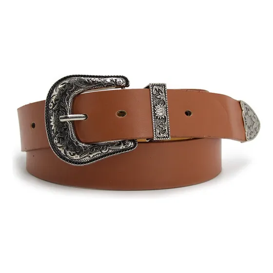 Cinturon Vaquero Mujer Con Hebilla Metalica B-343 C Liso 110