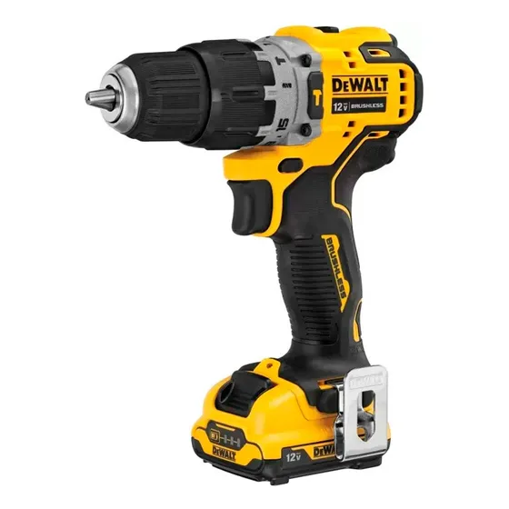Taladro percutor atornillador inalámbrico de 10mm DeWalt DCD706F2 12V + 2 baterías de 2Ah + accesorio con bolsa 12V