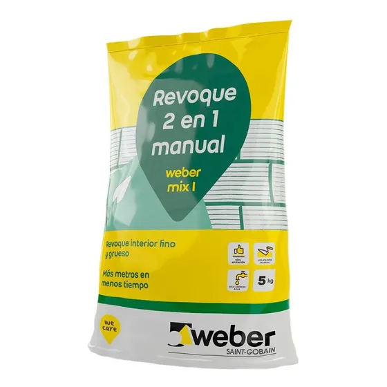 Revoque Interior Weber Mix Fino/grueso X 5kg