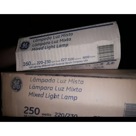 Bombillo Luz Mixta General Electric 250 - 160 X 220 E27 G&e