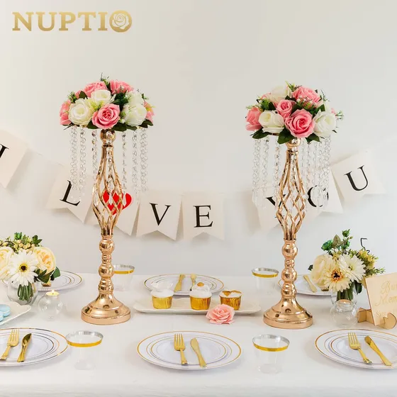 Nuptio 2 Repuesto Centro Mesa Cristal Para Boda Alto