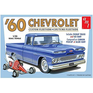 Amt Amt1063m 1/25 1960 Chevy Pickup Fleetside W / Go Kart 2t Amt Amt1063m 1/25 1960 Chevy Pickup Fleetside W / Go Kart 2t