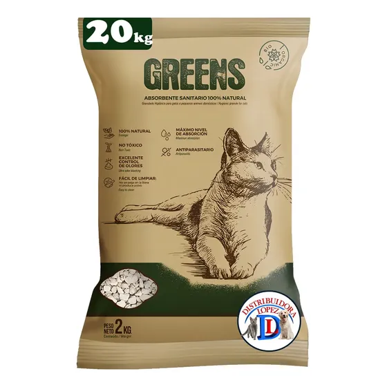 Piedras Sanitarias Gato Greens Super Premium 20 Kg | Cuotas sin interés