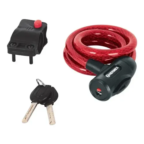 Candado Cadena Llave Bicicleta Moto Hermex Cb-12 Color Rojo | Cuotas sin interés