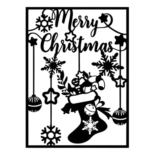 Cuadro Mdf Calado Feliz Navidad - 40x40 Cm