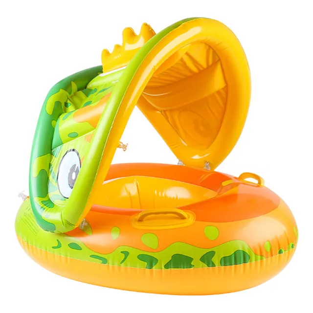 Flotador De Piscina Con Techo Inflable Para Bebés Amarillo