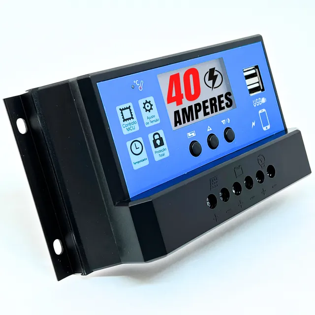 Controlador De Carga Para Painel Solar 40a Usb 12/24v - Pwm