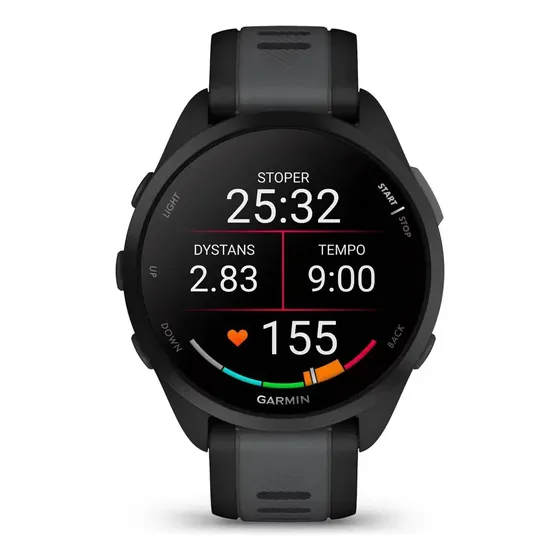 Smartwatch Garmin Forerunner 165 Amoled Black\u002Fslate Caja Negro Malla Negro Bisel Negro | Cuotas sin interés
