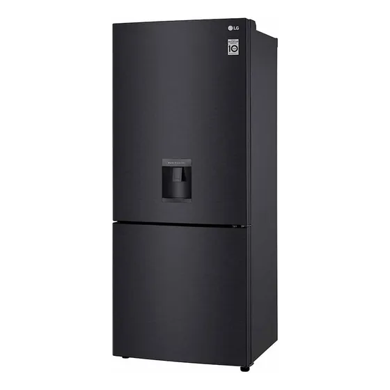 Nevera LG Bottom Freezer 420lt Tecnología Naturefresh Negro Color Plateado 110V