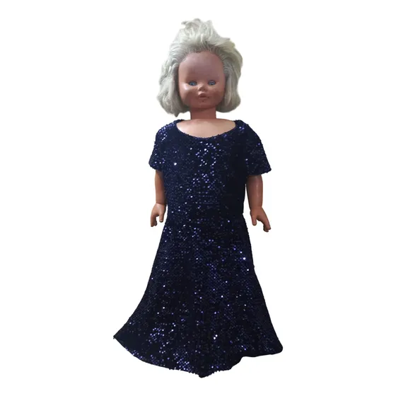 Vestido Zara De Niña En Lentejuelas Azul Oscuro Talla 10-12
