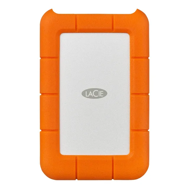 Disco Duro Externo LaCie Rugged 5TB Naranja STFR5000800 USB-C hasta 130MB/s Resiste Presion Golpes y Lluvia Compatible con Thunderbolt 3 4 e IPAD