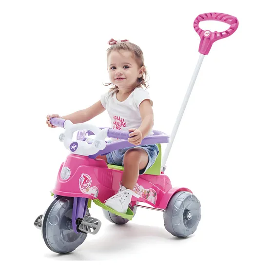 Triciclo Ta Te Tic Menino/menina C/empurrador 1-3 Anos 0938 Cor Rosa
