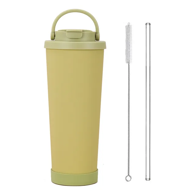 Caneca Esportiva 800ml Aço Inox Com Canudo