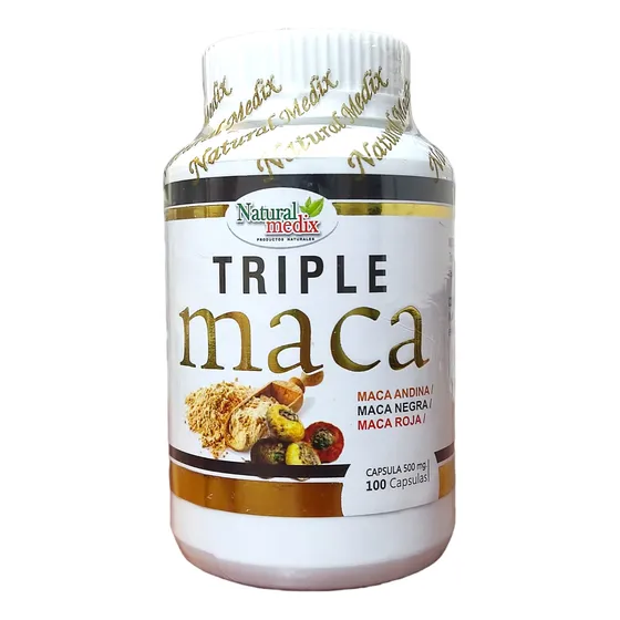 Triple Maca Amarilla Roja Negra 500mg X 100 De Natural Medix