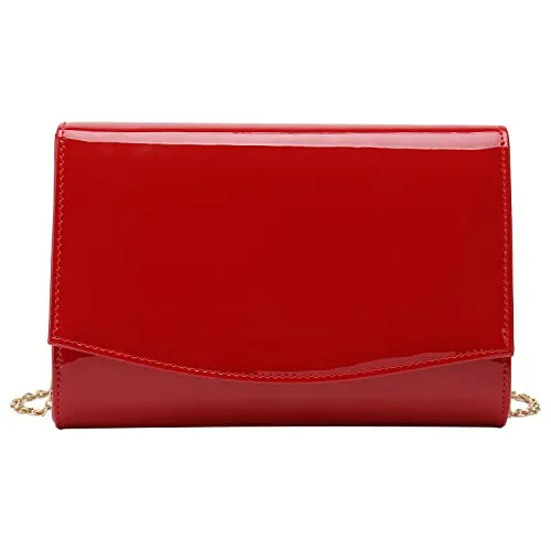 Charming Tailor Patente Cuero Flap Clutch Clásico M99z2