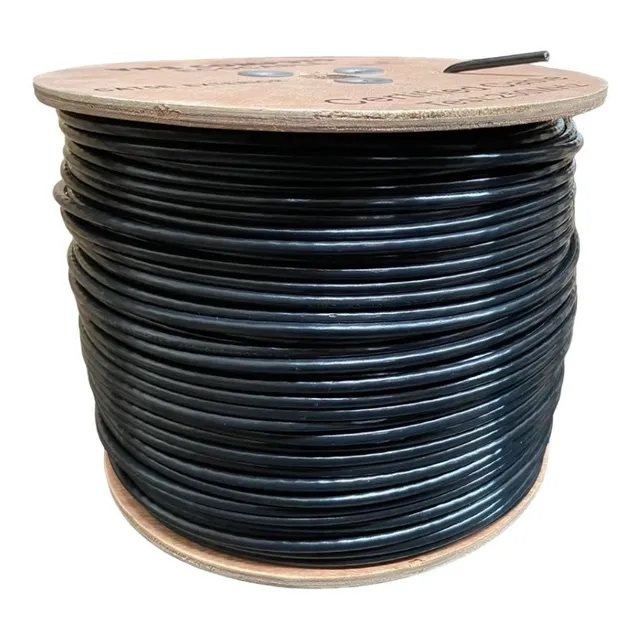 Cable Utp Doble Forro Exterior Cat5e Negro Cal24 305mts B03