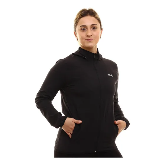 Campera De Mujer Fila Rompeviento Femenino Negro