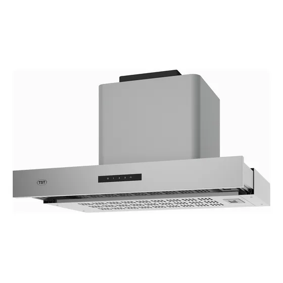 Campana Extractor Extensible De Pared 60cm X 53cm - Tst Color Plateado
