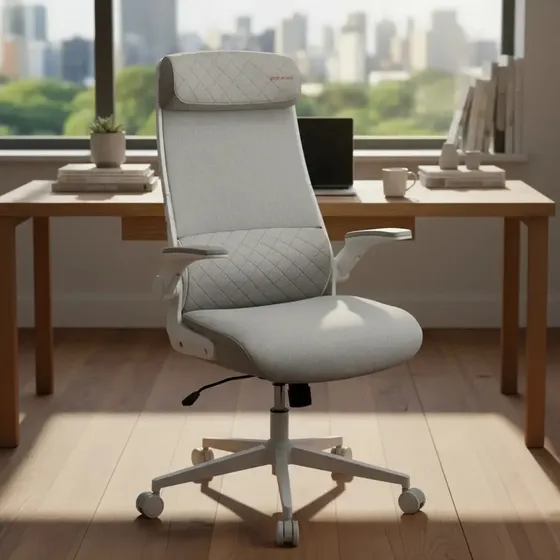 Silla Profesional Cougar Stryder White Blanco Tela Tipo Lino