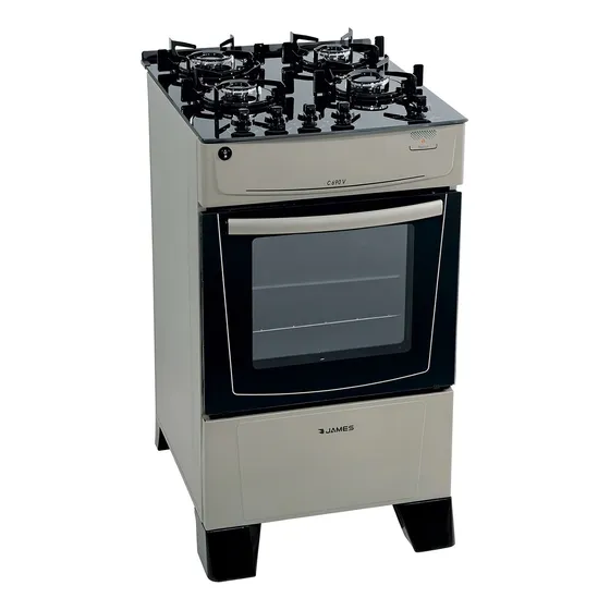 Cocina James C 690 V 4 Hornallas Supergas Color Titanium