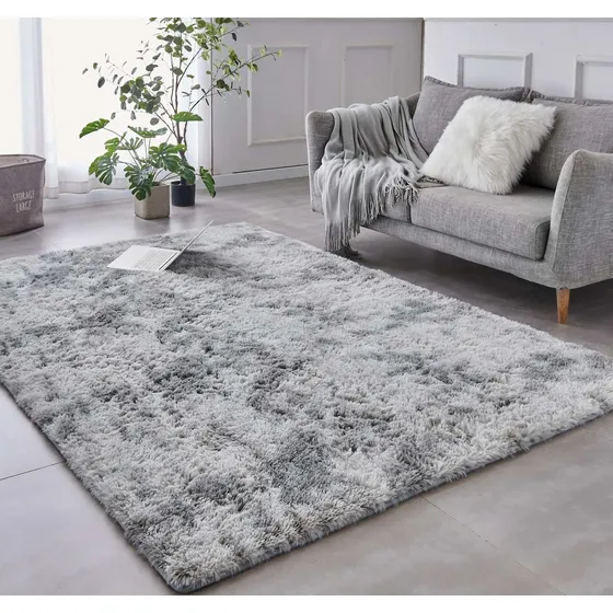 Alfombra Felpa 8x10 Pie Pelo Largo Muy Suave Moderna Para