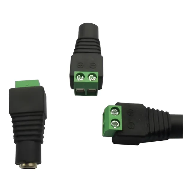 12 Conectores Plug Hembra Dado Adaptador Fuente Tira Ledcctv