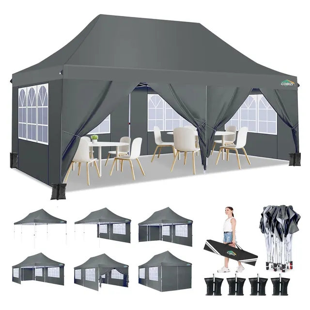Carpa Emergente De 10x20 Pies 6 Paredes Laterales Desmo...