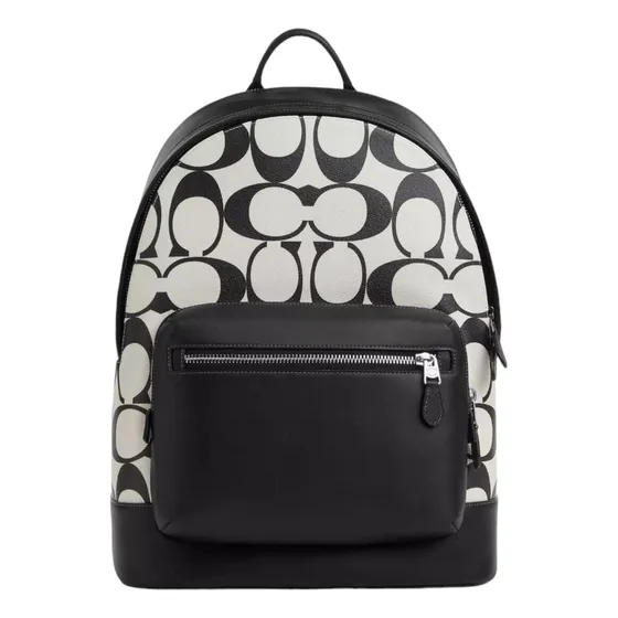 Mochila Urbana Coach Co920 Color Negro/blanco Diseño Monograma Coach