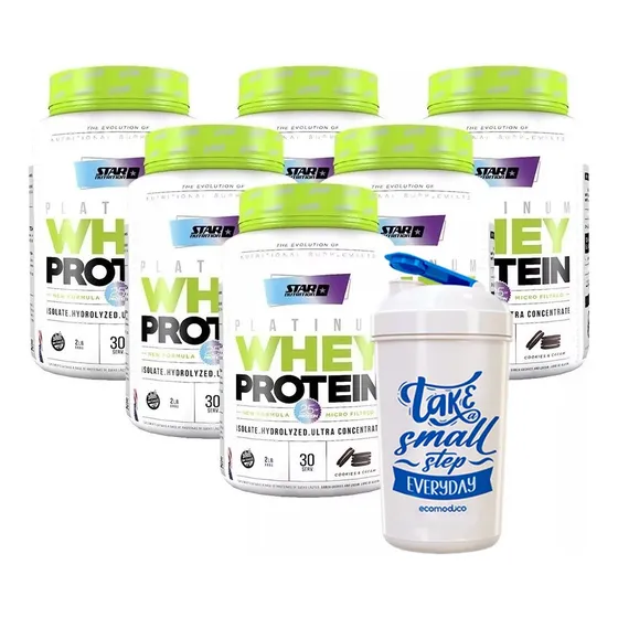 Premium Whey Protein 6 X 2 Lb  + Vaso - Star Nutrition