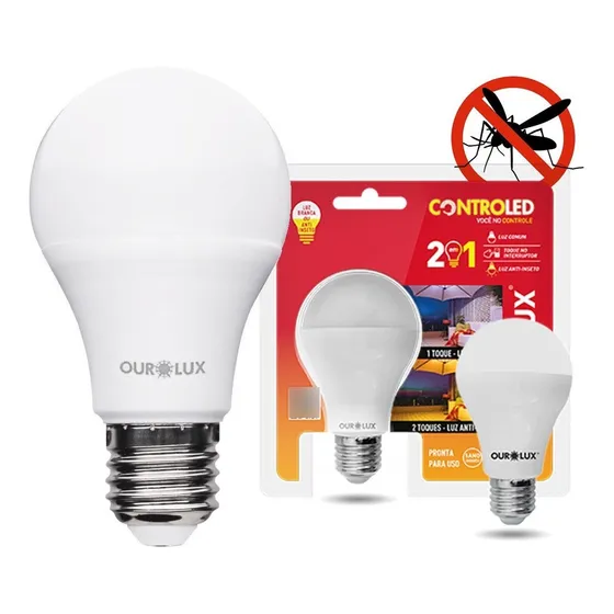 Lâmpada Led Inteligente 2 Em 1 Anti-inseto 6500k Controled Cor da luz Branco-neutro 110V/220V