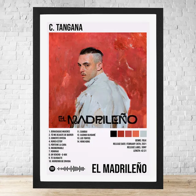 Cuadro C. Tangana El Madrileño 30x40 Con Vidrio Y Marco C730