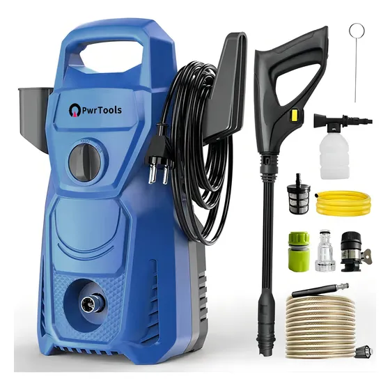 Hidrolavadora Eléctrica Alta Presión 3100 Psi Máxima 3000w PwrTools YC0493-JY- BLUE 127V