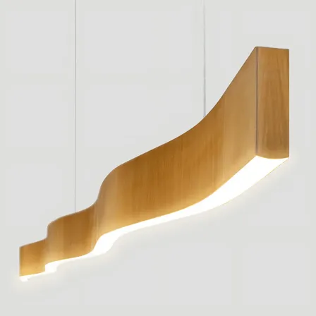 Trybo Design 2931-2 Lustre Madeira Retangular Linear Led Integrado 150cm Snk 02