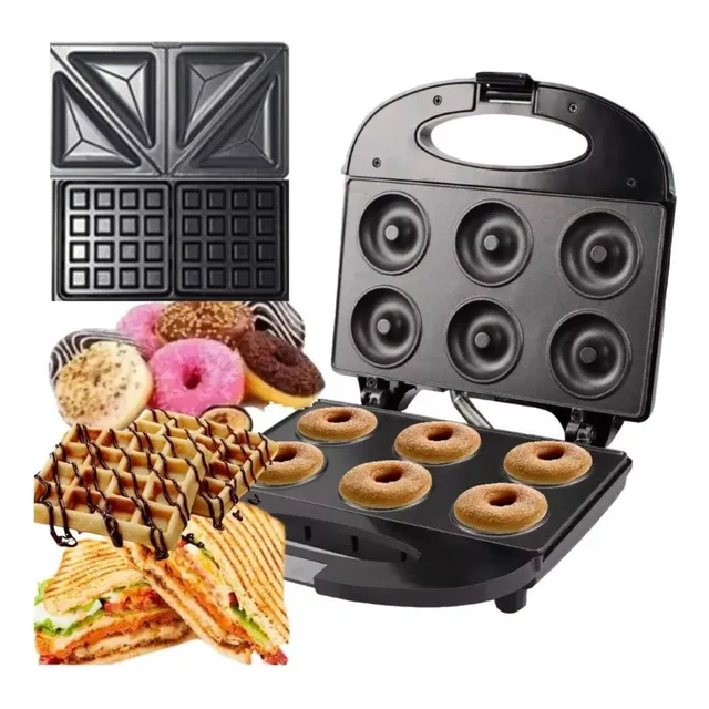 Maquina Donas Wafles Multifuncional 3 En 1