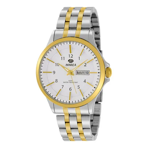 Marea Watch B3616003 Color de la correa Plateado con detalles en dorado Color del bisel Dorado Color del fondo Blanco