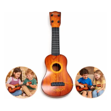 Brinquedo Musical Mini Violão Cavaquinho Viola Ukulele Natal Marrom