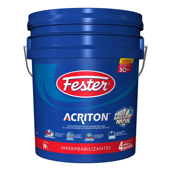 Impermeabilizante Fester Acriton Pro Shield Max 4 Rojo 19l