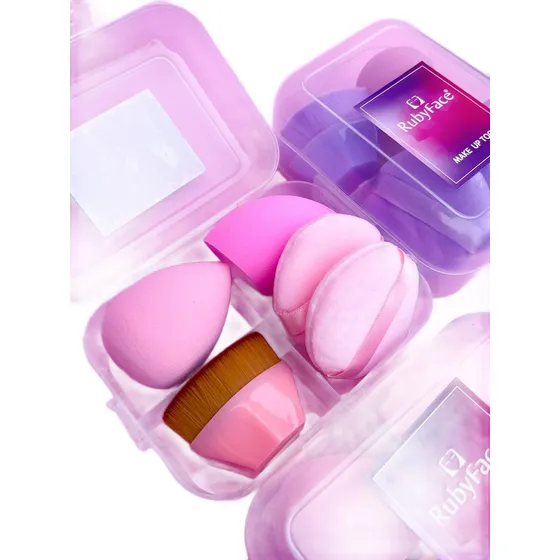 Kit 2 Beauty Blender + 2 Borlas + Brocha Base