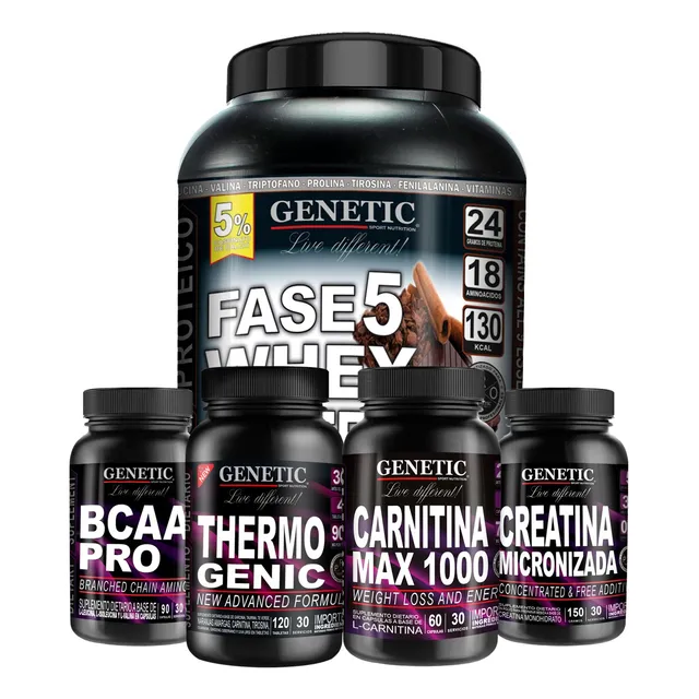 Anabol 5 Proteina Creatina Quemador Carnitina Aminos Genetic