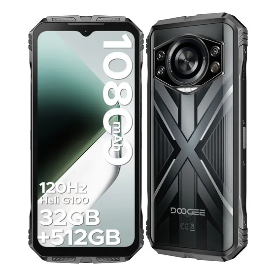 Celulares Doogee S Cyber Pro de 32 GB de RAM+512 GB de ROM Android 14 Rudo Phone Heliog100 6.6 pulgada/120 Hz/10800 mAh /desbloqueo facial/NFC