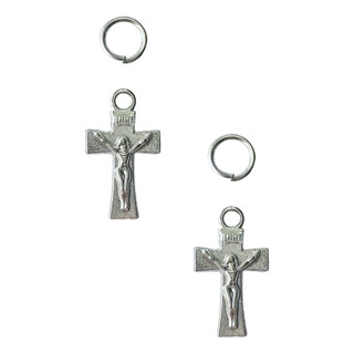 Cruz Con Cristo Plateada 14x8 Mm , 100 Pzas Cruz Con Cristo Plateada 14x8 Mm , 100 Pzas