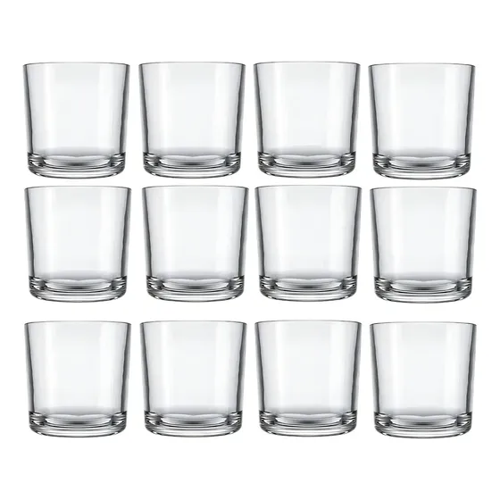 Kit 12 Copos Vidro Nadir Figueiredo Bar Rocks 265ml Whisky