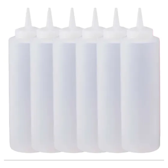 Set De 6 Dispensador De Salsas, Cremas, Ketchup, Mayo De 1lt Color 6 Blanco