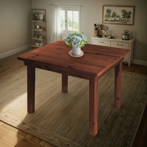 Mesa Comedor Madera Maciza Moderna Pata Recta 100x80 Sajo