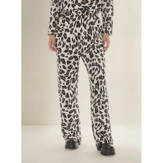 Pantalón Palazo De Lanilla Print Daniela Mujer .
