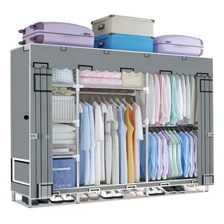 Ecozendsy Armario Armable Ropero Closed Closet Organizador Ropa 205cm Color Gris