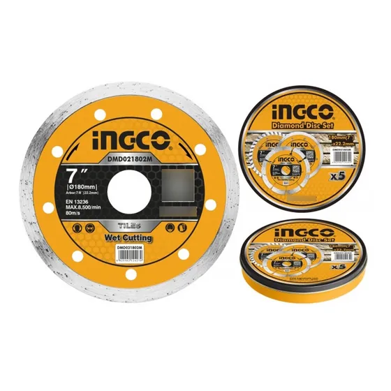Set Lata Con 5 Discos De Widia Continuo 180mm 7 Ingco